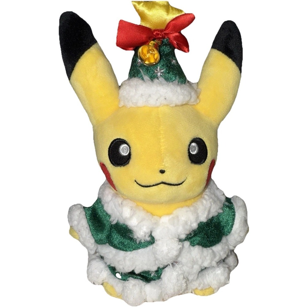 Pokemon Center Original Plush Doll Christmas 2017 Pikachu 23cm used JAPAN F/S